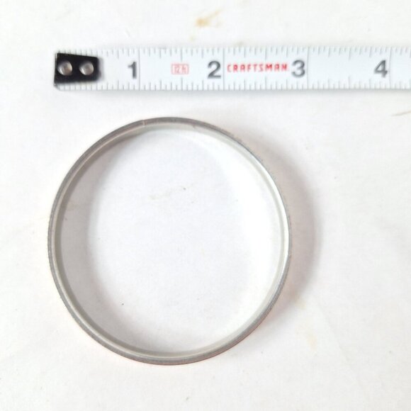 Vintage Cream Enamel Silver Tone Bangle Bracelet - Picture 4 of 4